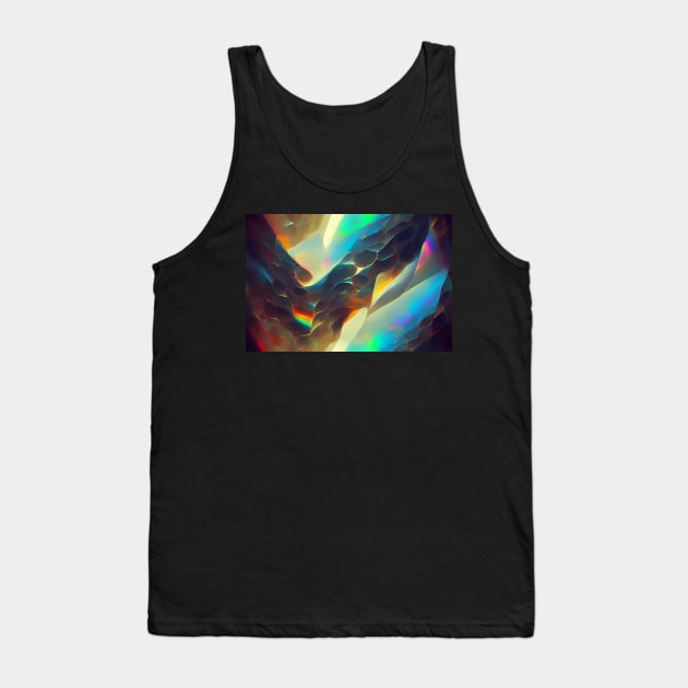 Holographic Crystal Fractured Waves Tank Top by newdreamsss